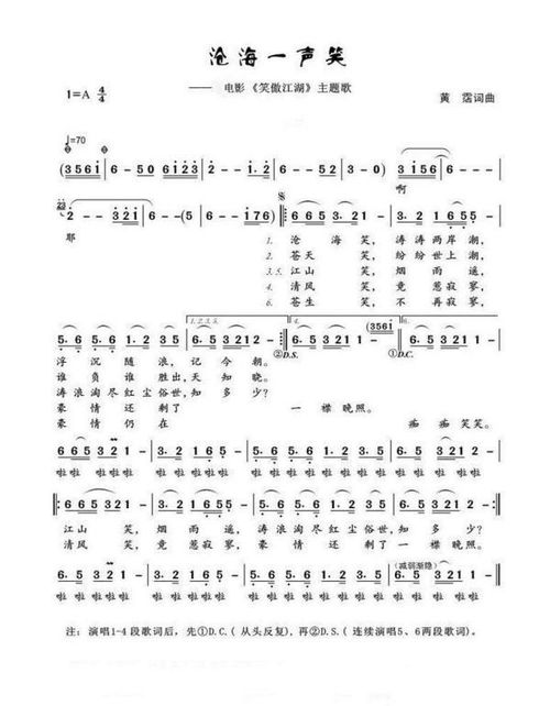 (沧海一声笑歌曲是什么意思)沧海一声笑歌曲的意思及背后的故事