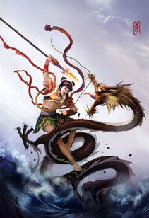 传统民间艺术：皮影戏中的哪吒闹海神话，通过图画与文字重现经典场景
